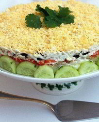 Салат Печень трески под шубой