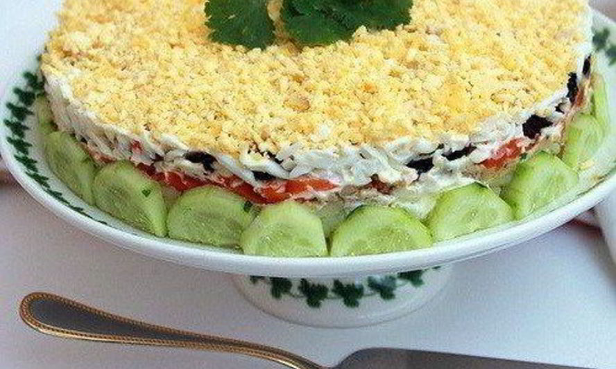 Рецепт салата печень трески под шубой