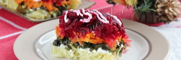 салат под шубой вегетарианский