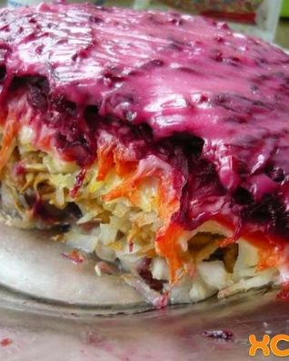 Сельдь под шубой с яблоком