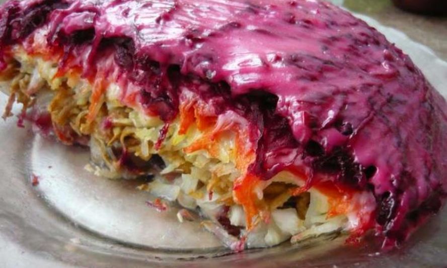 Рецепт сельди под шубой с яблоком