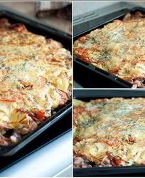 Запеченное мясо под шубой