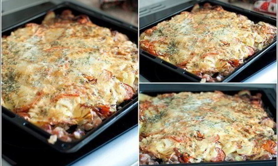 Рецепт запеченного мяса под шубой