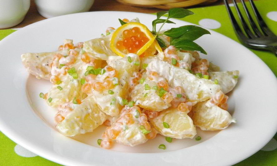 Рецепт салата с икрой