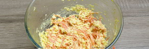 салат с корейской морковкой, яйцами и твердым сыром