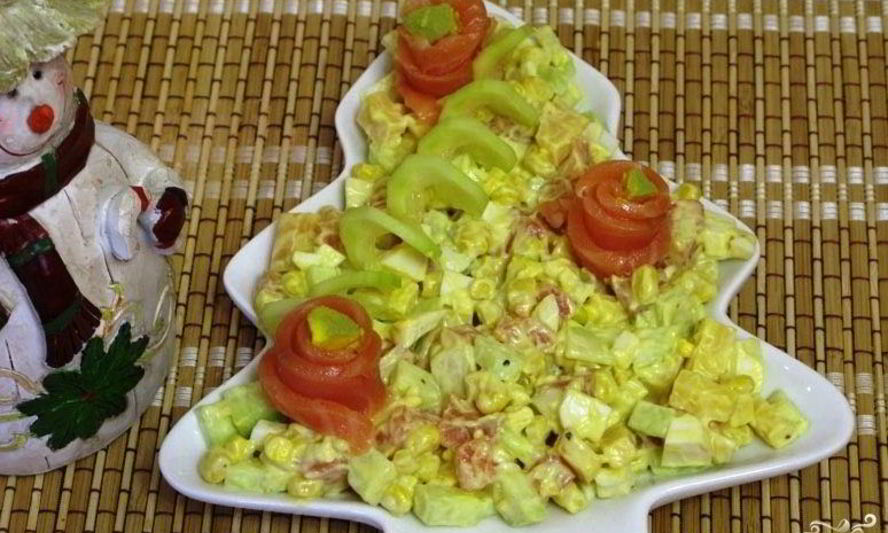 Рецепт салата с семгой соленой