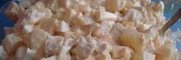 салат в персиках