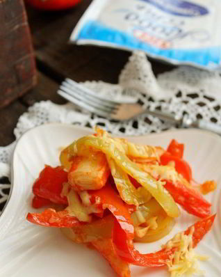 Теплый салат с крабовыми палочками