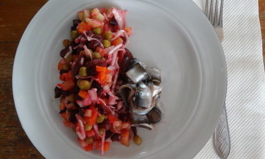 Рецепт винегрета с килькой