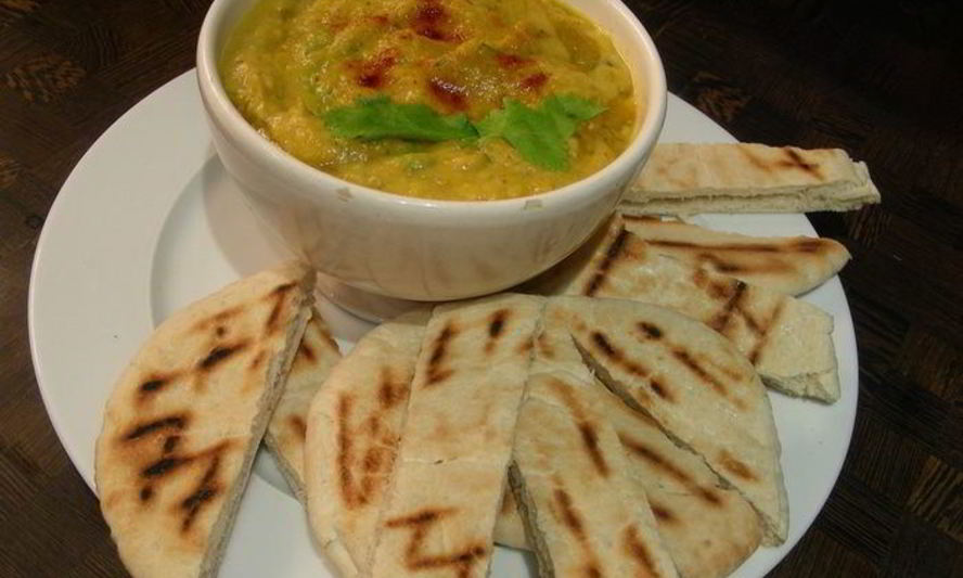 Рецепт дипа из запеченных баклажанов, перцев и кинзы