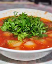 Борщ без мяса в мультиварке