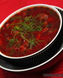 Борщ домашний украинский на свиных ребрах