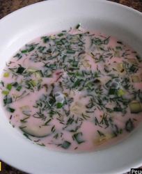 Борщ холодник из свеклы на кефире