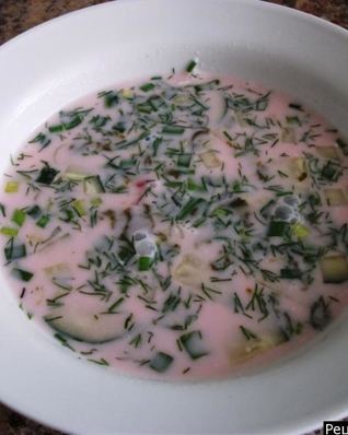 Борщ холодник из свеклы на кефире