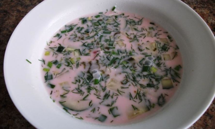 Рецепт борща холодник из свеклы на кефире