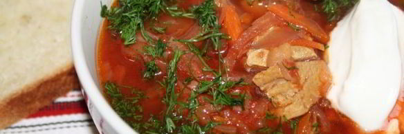 борщ на индюшином бедрышке