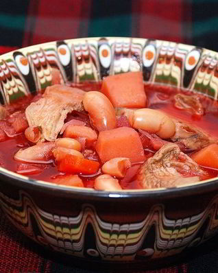 Борщ с фасолью без мяса