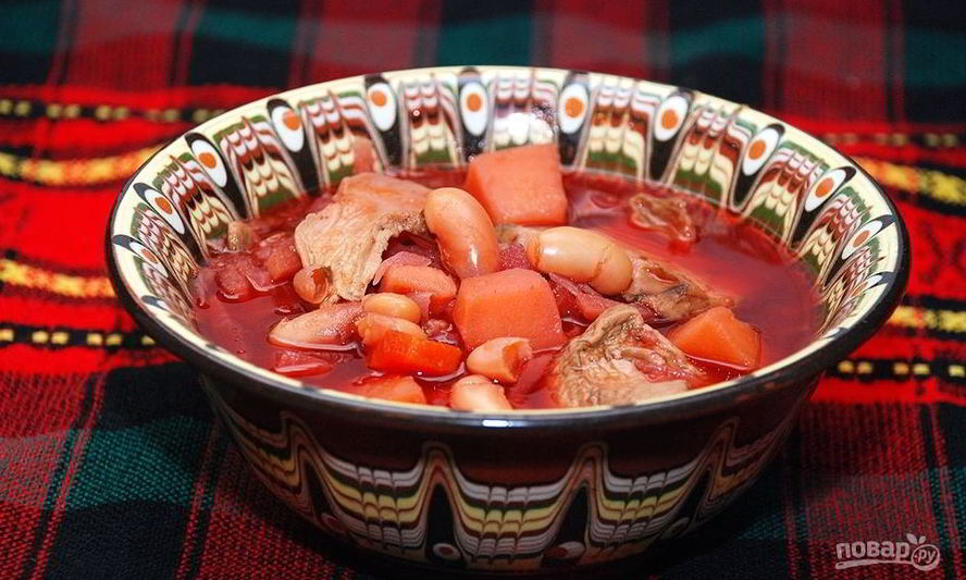 Рецепт борща с фасолью без мяса