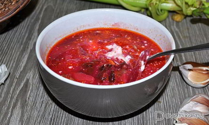 Рецепт борща с фасолью