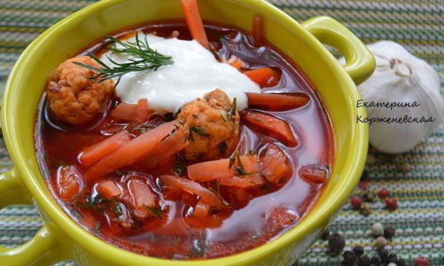 Рецепт борща с фрикадельками