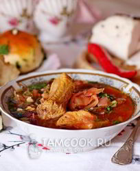 Борщ с кислой капустой в мультиварке