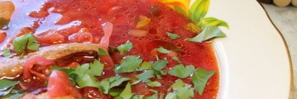 борщ с куриными крылышками