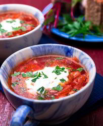 Борщ с курицей и капустой