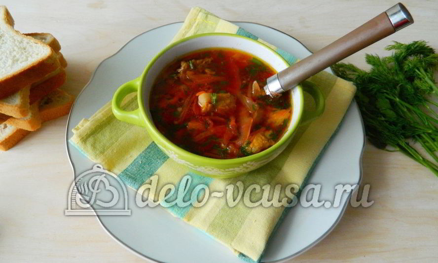 Рецепт борща с ребрышками