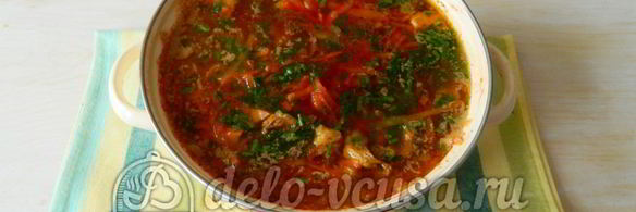 борщ с ребрышками