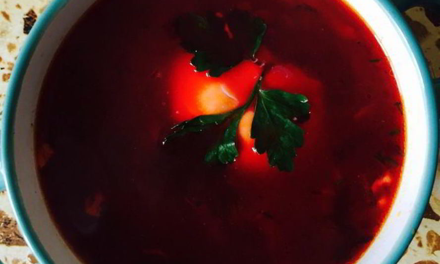 Рецепт борща с вяленой свининой