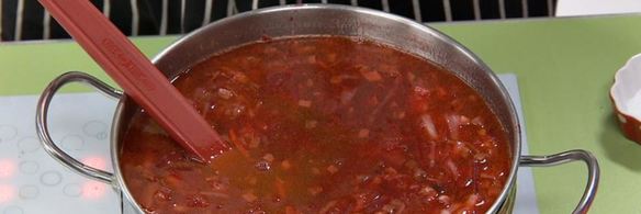 борщ с языком и черносливом