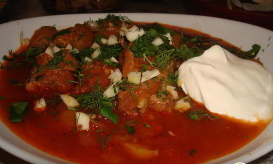 Рецепт борща со свининой