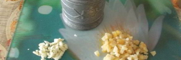 борщ, заправленный старым салом и чесноком