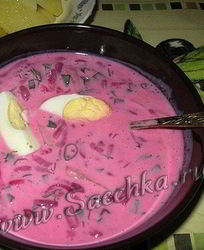 Холодный борщ на огуречном рассоле