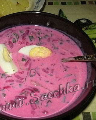 Холодный борщ на огуречном рассоле