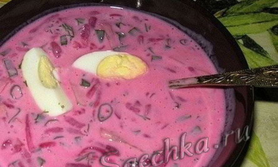 Рецепт холодного борща на огуречном рассоле