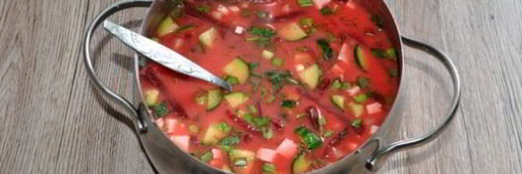 холодный борщ с маринованной свеклой