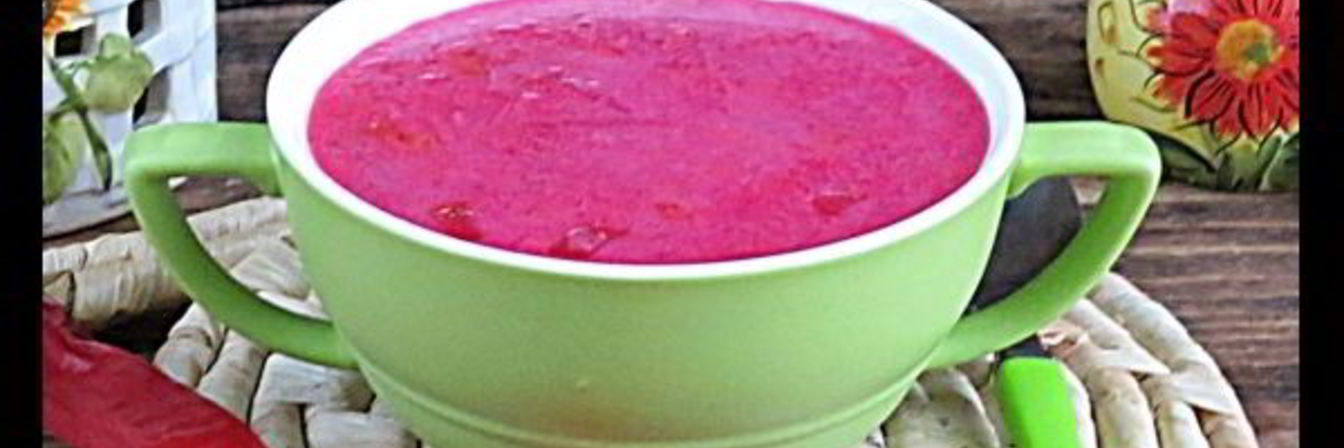 Красный борщ с фасолью и копченостями