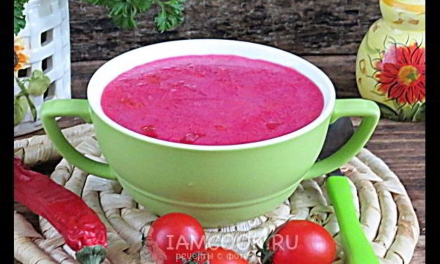 Рецепт красного борща с фасолью и копченостями