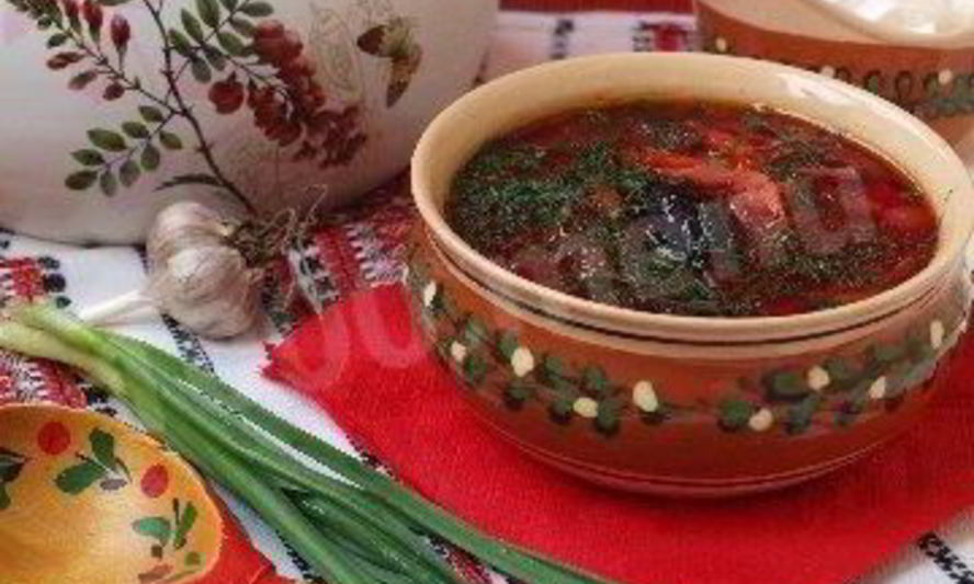 Рецепт постного борща с черносливом