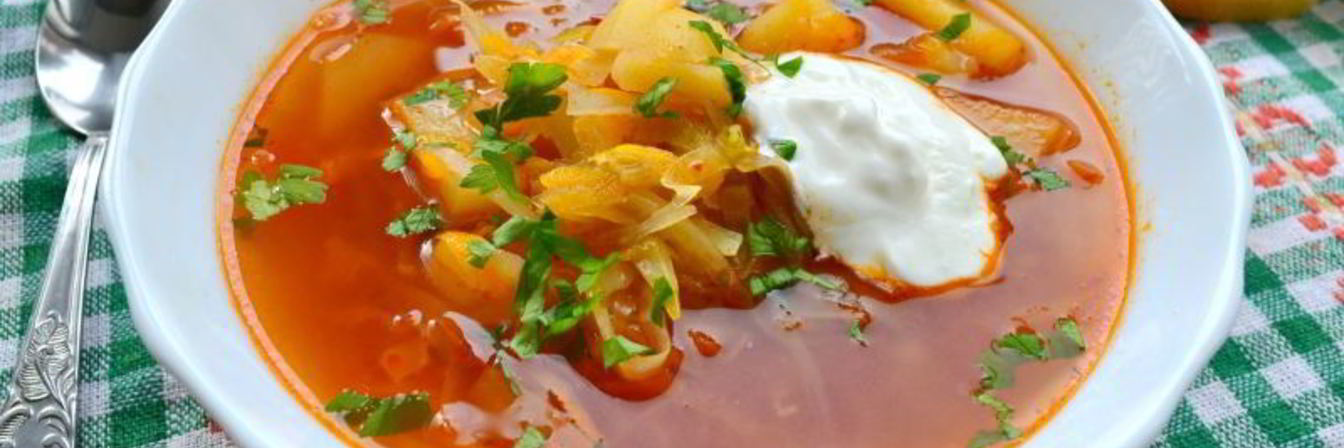 Постный летний борщ без мяса