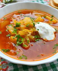 Постный летний борщ без мяса