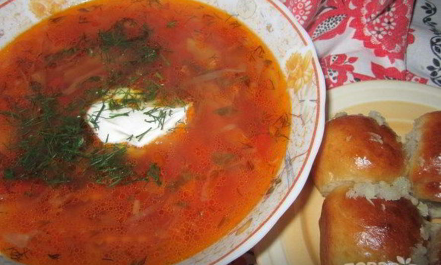 Рецепт украинского борща с пампушками