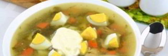 зеленый борщ с курицей