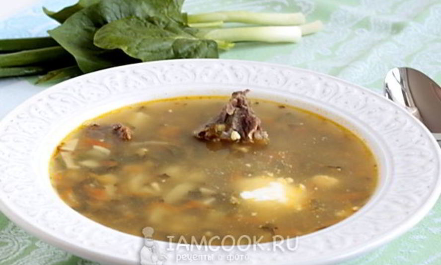 Рецепт зеленого борща с мясом