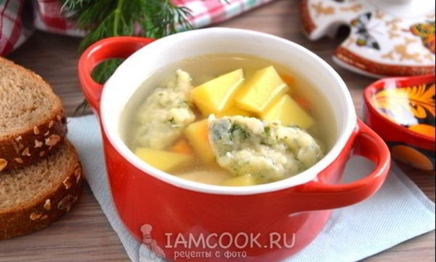 Рецепт супа с клецками на курином бульоне
