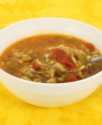 Быстрый суп из индейки с коричневым рисом