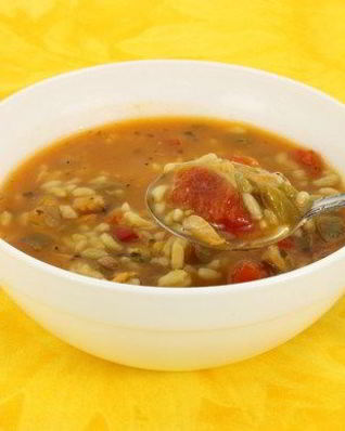 Быстрый суп из индейки с коричневым рисом