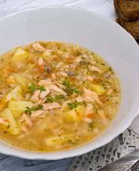 Быстрый суп с консервированной рыбой