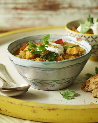 Чечевичный суп со шпинатом